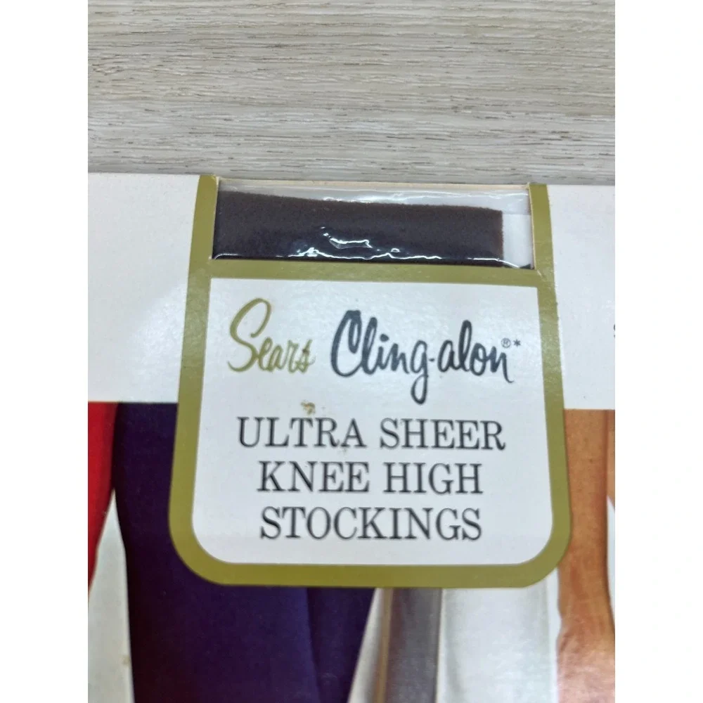 Sears Cling-Alon Ultra Sheer Stockings  Mocha‎ Classic  Size B 10-11